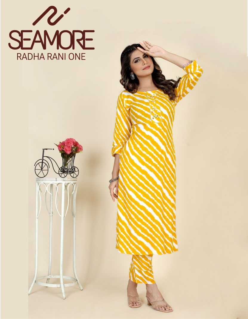 seamore radha rani vol 1 fancy fullstitch kurti with pant ladies wear