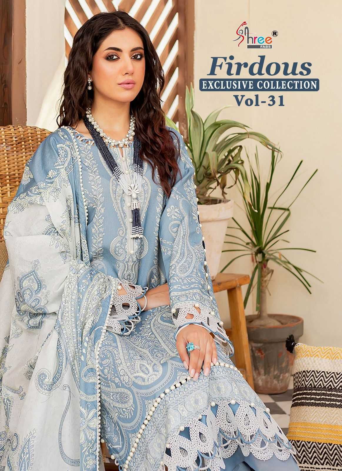 shree fab firdous exclusive collection 31 pakistani cotton printed ladies unstitch 3pcs set