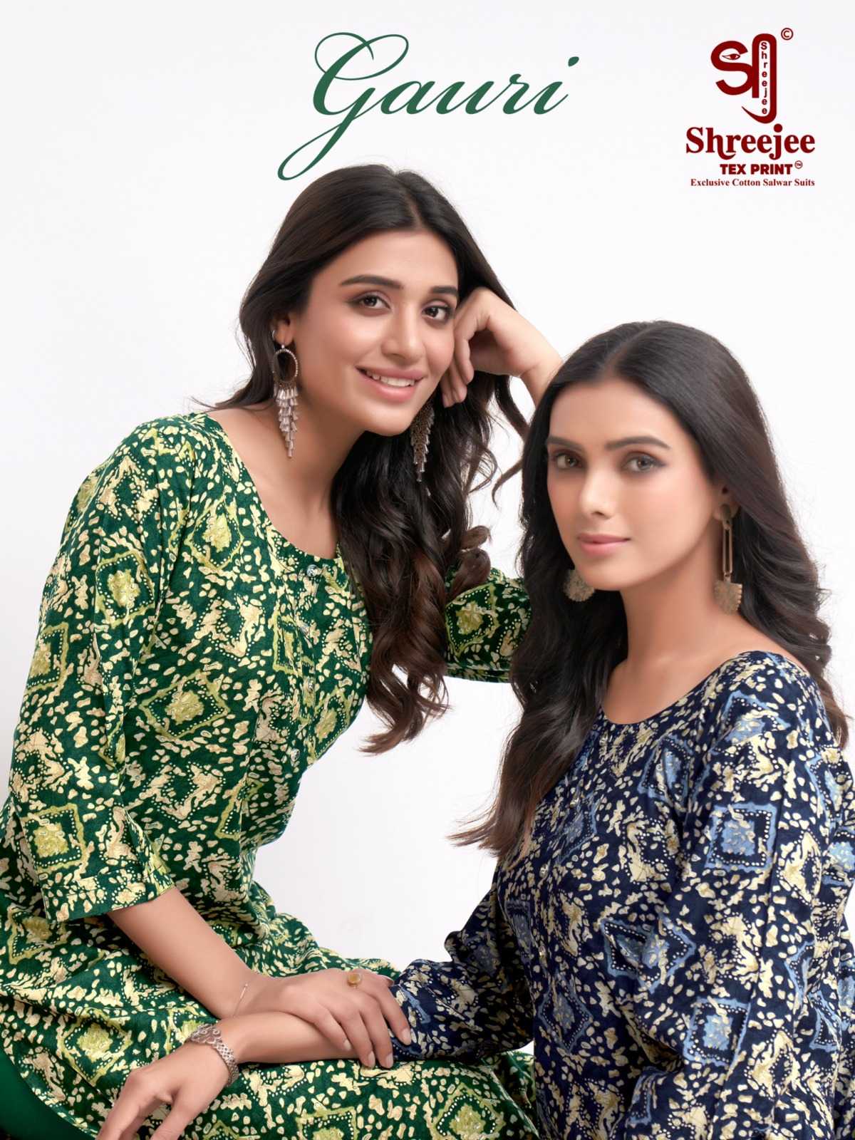 shreejee tex gauri stitched rayon fancy kurti combo set