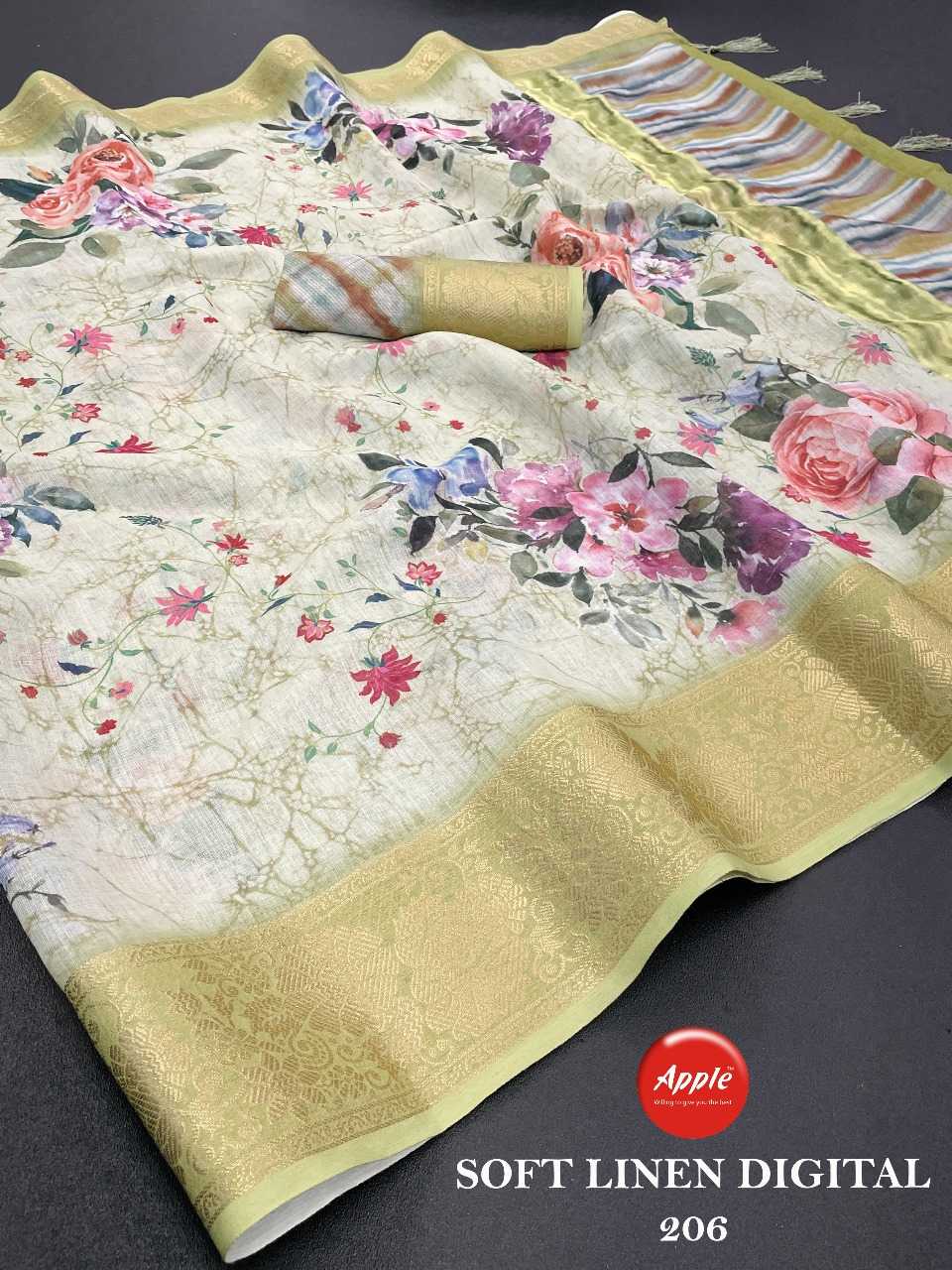 soft linen digital vol 2 by apple sarees elegant festive wear saris