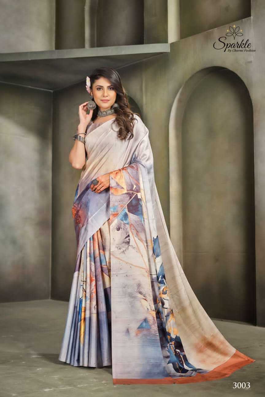 sparkle raina printed crape fabric amazing sarees