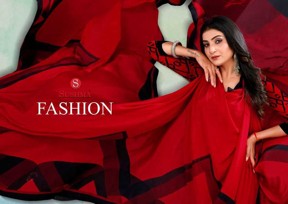 sushma fashion 6001-6008 fancy crape stylish sarees catalog