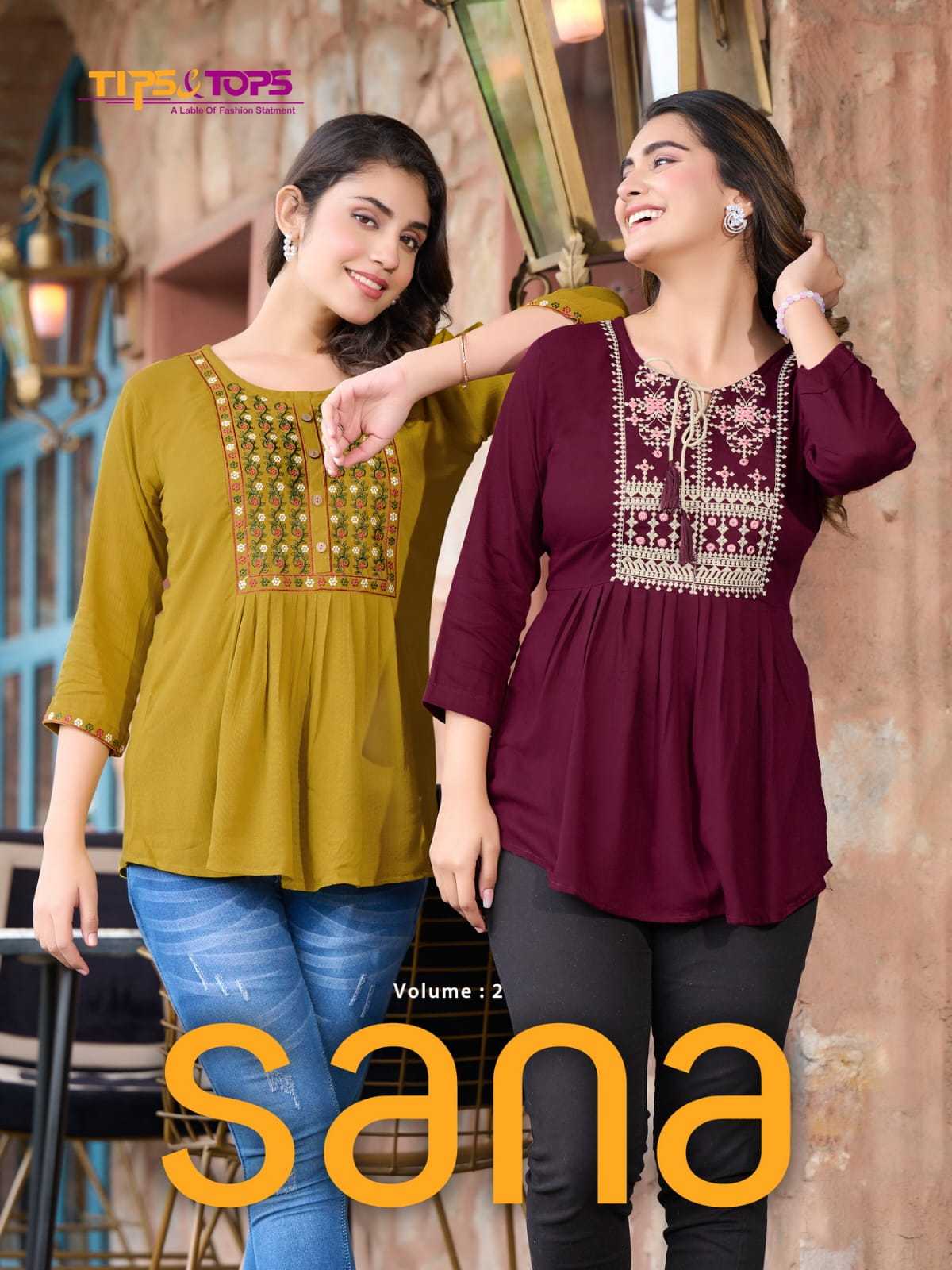 tips and tops sana vol 2 fancy embroidery girls short tunic