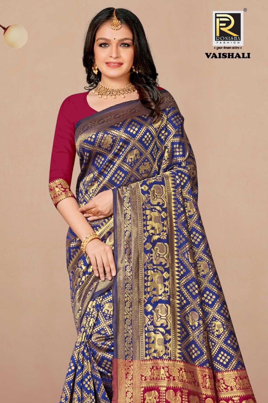 VAISHALI  BY RANJNA SAREE FABRICS BANARASI SILK PREMIUM FANCY DESIGNER SUPER HIT COLLECTION 