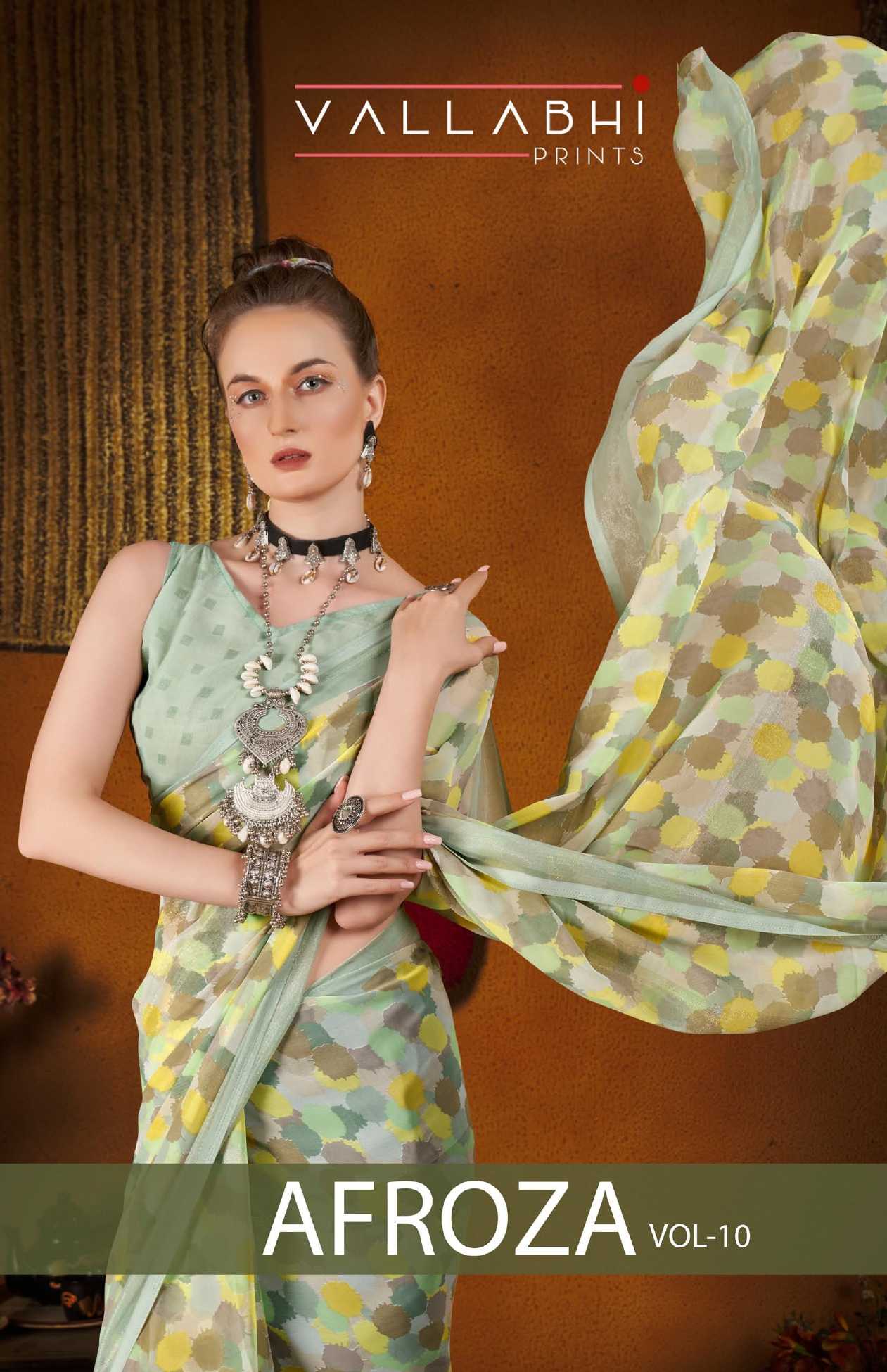 vallabhi prints afroza vol 10 georgette beautiful casual wear sarees