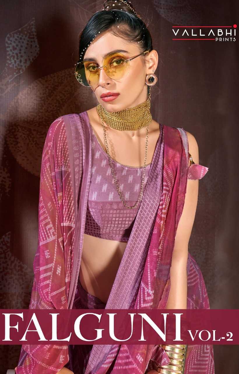 vallabhi prints falguni vol 2 georgette comfy to wear sarees catalog