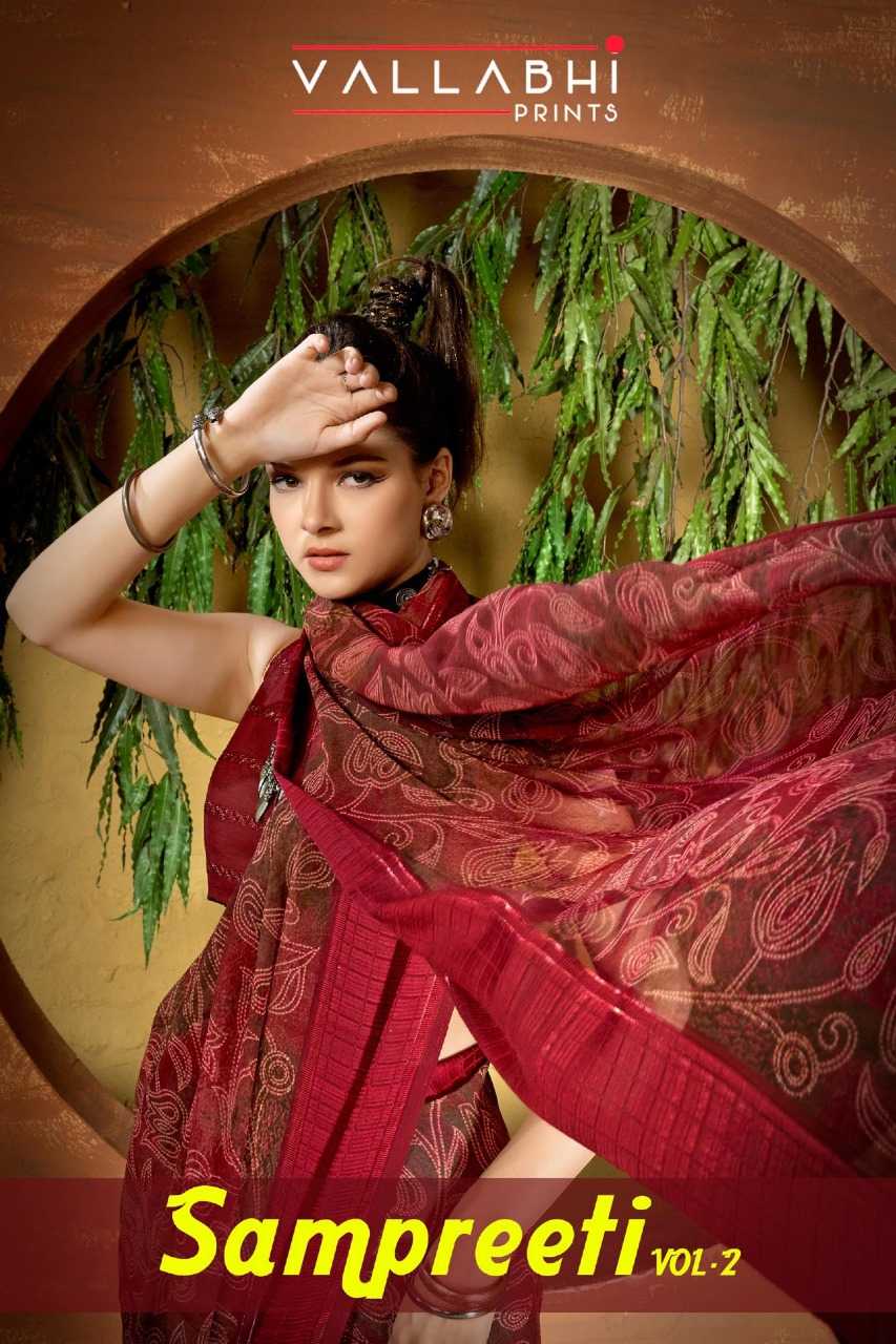 vallabhi prints sampreeti vol 2 comfy to wear sarees catalog