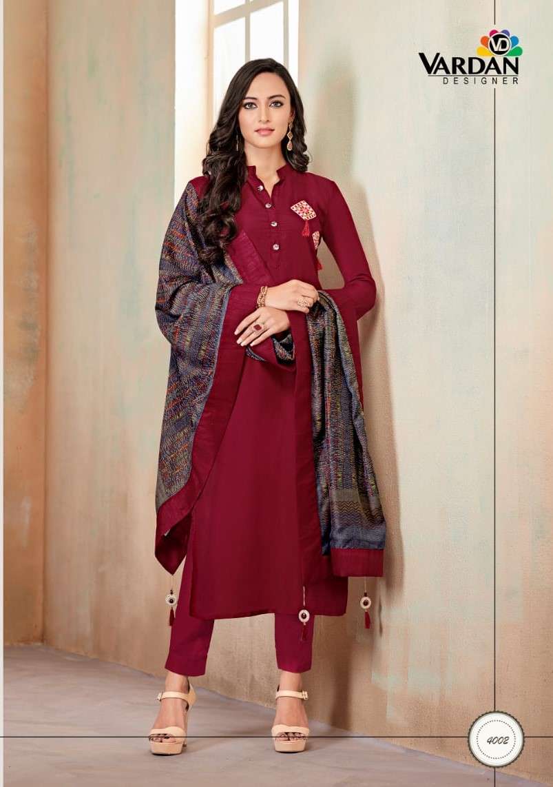 Vardan Designer Launch Kanishka Vol 1 Jam Cotton With Handwork Embroidery Suit
