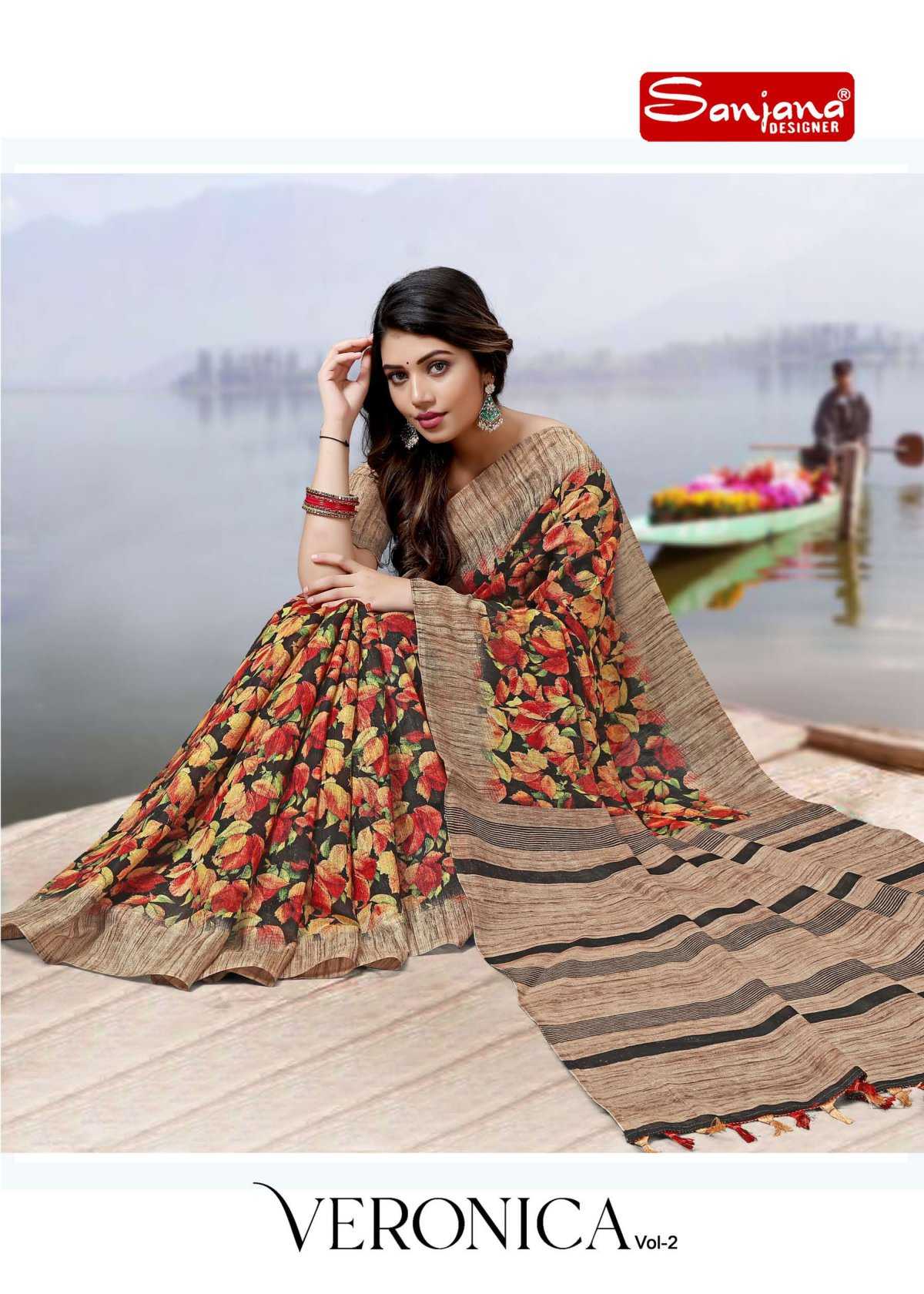 veronica vol 2 by sanjana designer fancy adorable digital print sarees