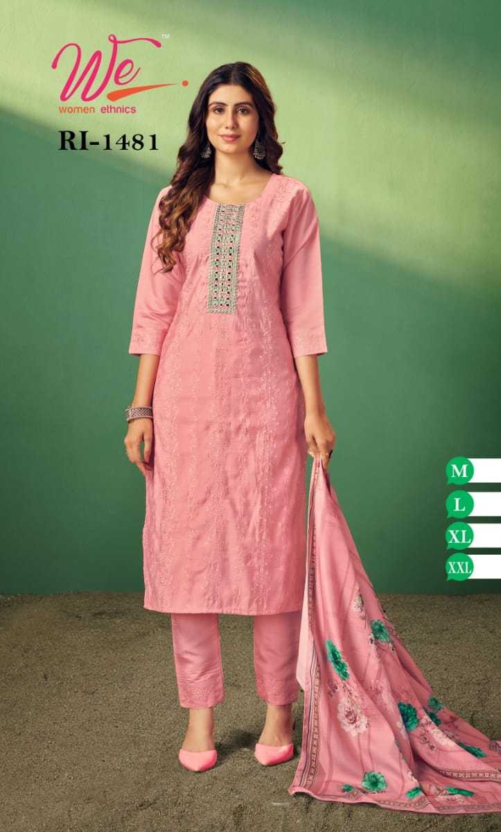 we women 1481 colors fancy fullstitch kurti pant and dupatta catalog