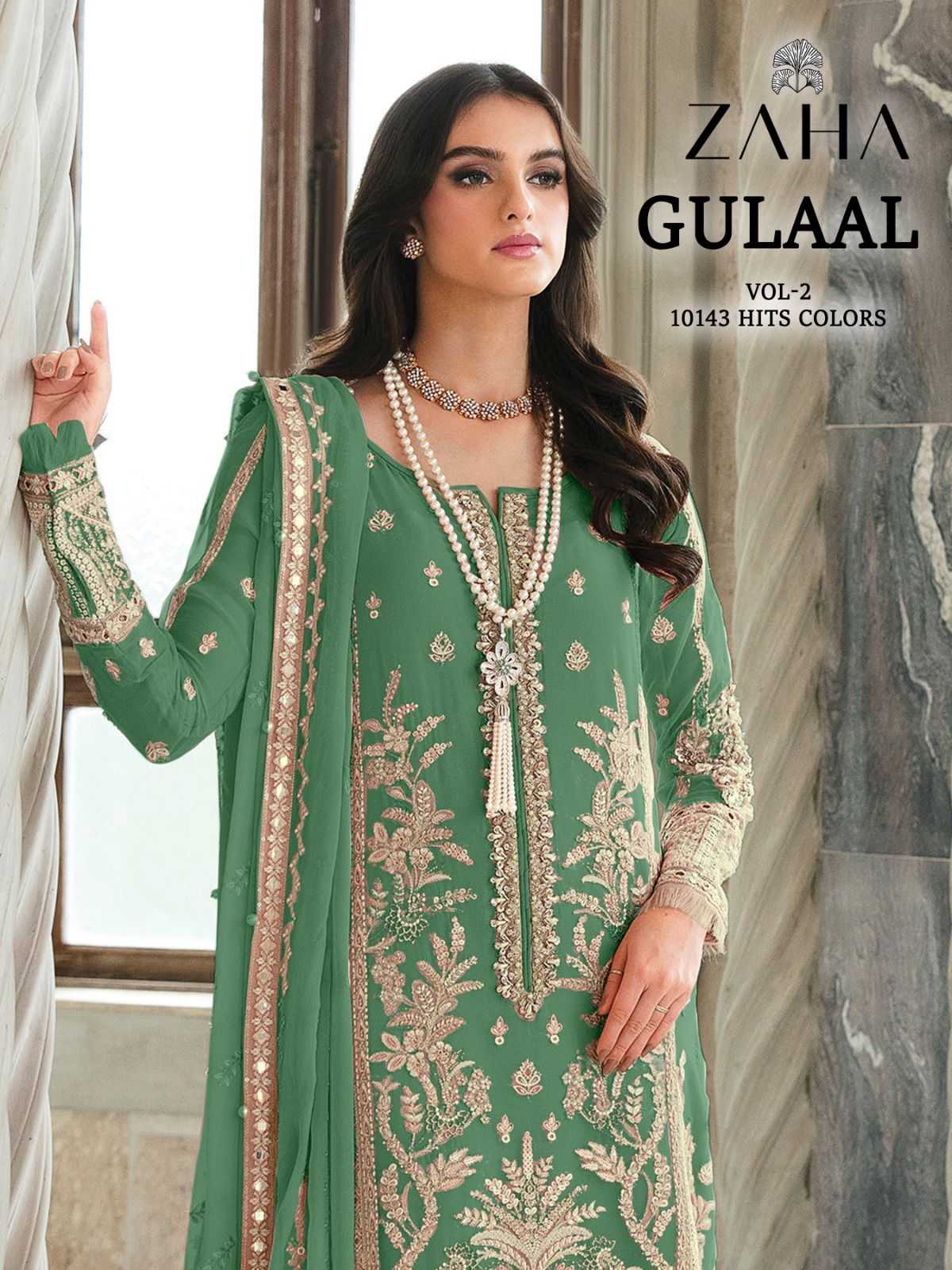zaha gulaal vol 2 10143 abcd pakistani designer elegant festive wear dress material