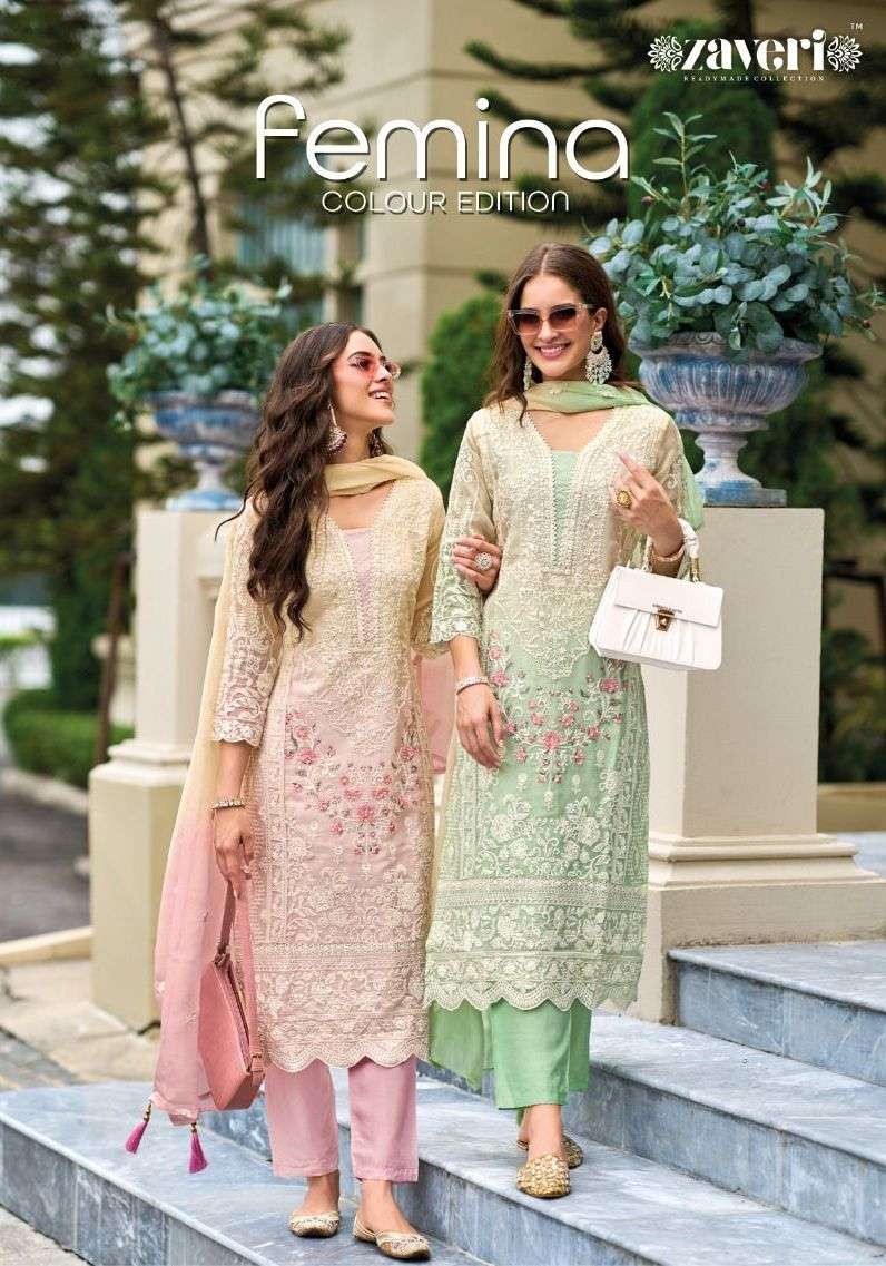 zaveri femina colour edition pakistani readymade 3pcs set collection for diwali occasion 