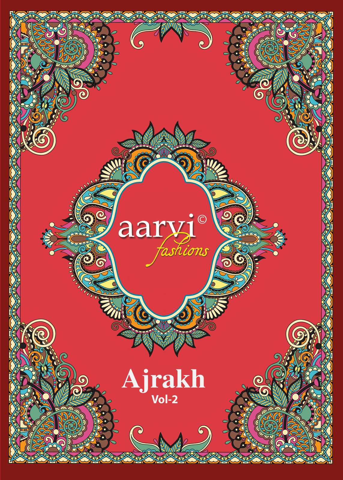 aarvi fashion ajrakh vol 2 fullstitch comfy wear cotton ladies suits