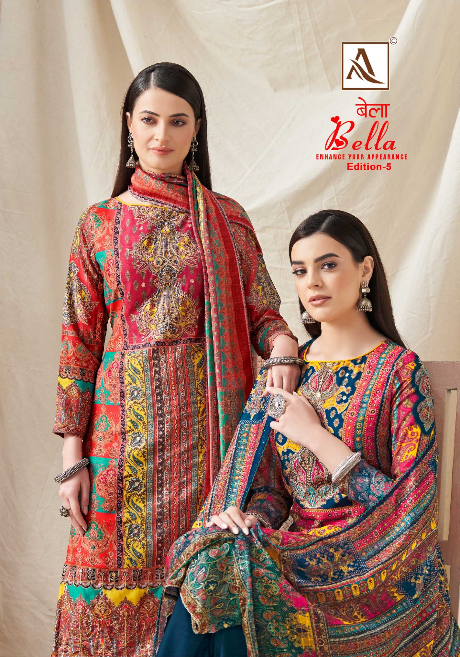 alok suit bella vol 5 comfy to wear dress material