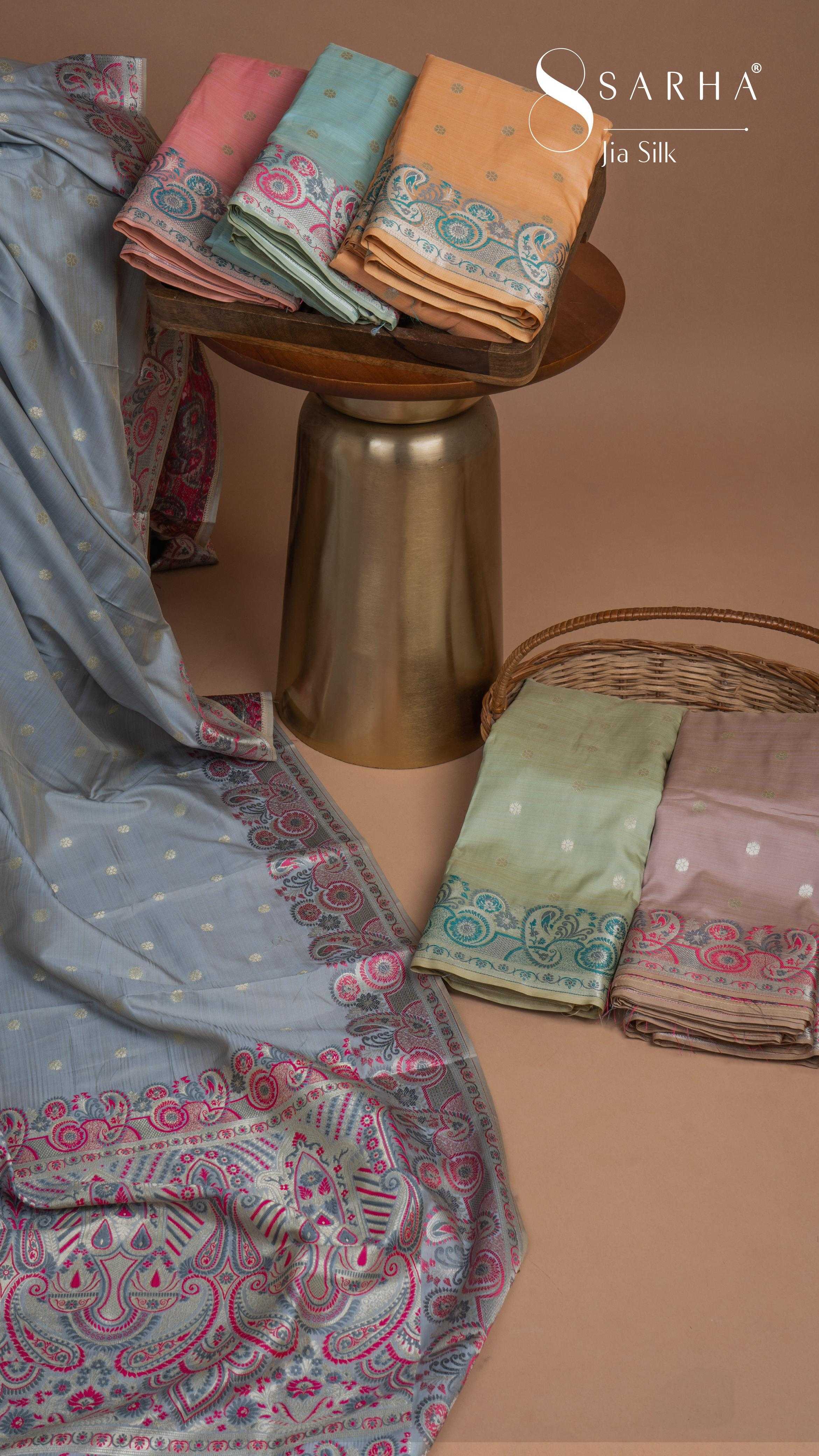 aura saree jia silk function wear sarees supplier
