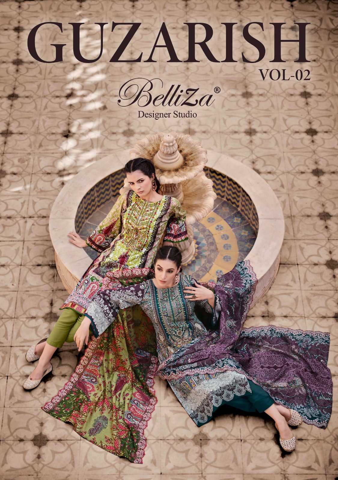 belliza designer guzarish vol 2 pakistani printed unstitch salwar kameez with mul dupatta