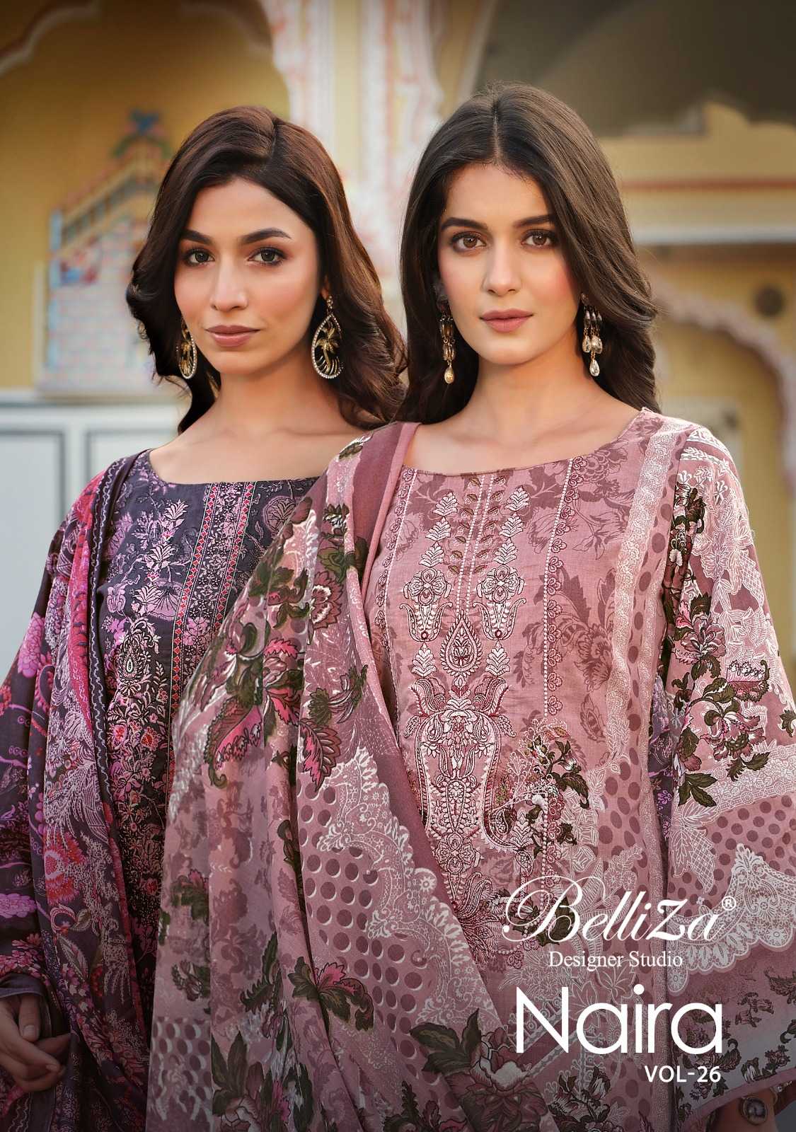 belliza designer naira vol 26 printed cotton casual wear unstitch salwar kameez  
