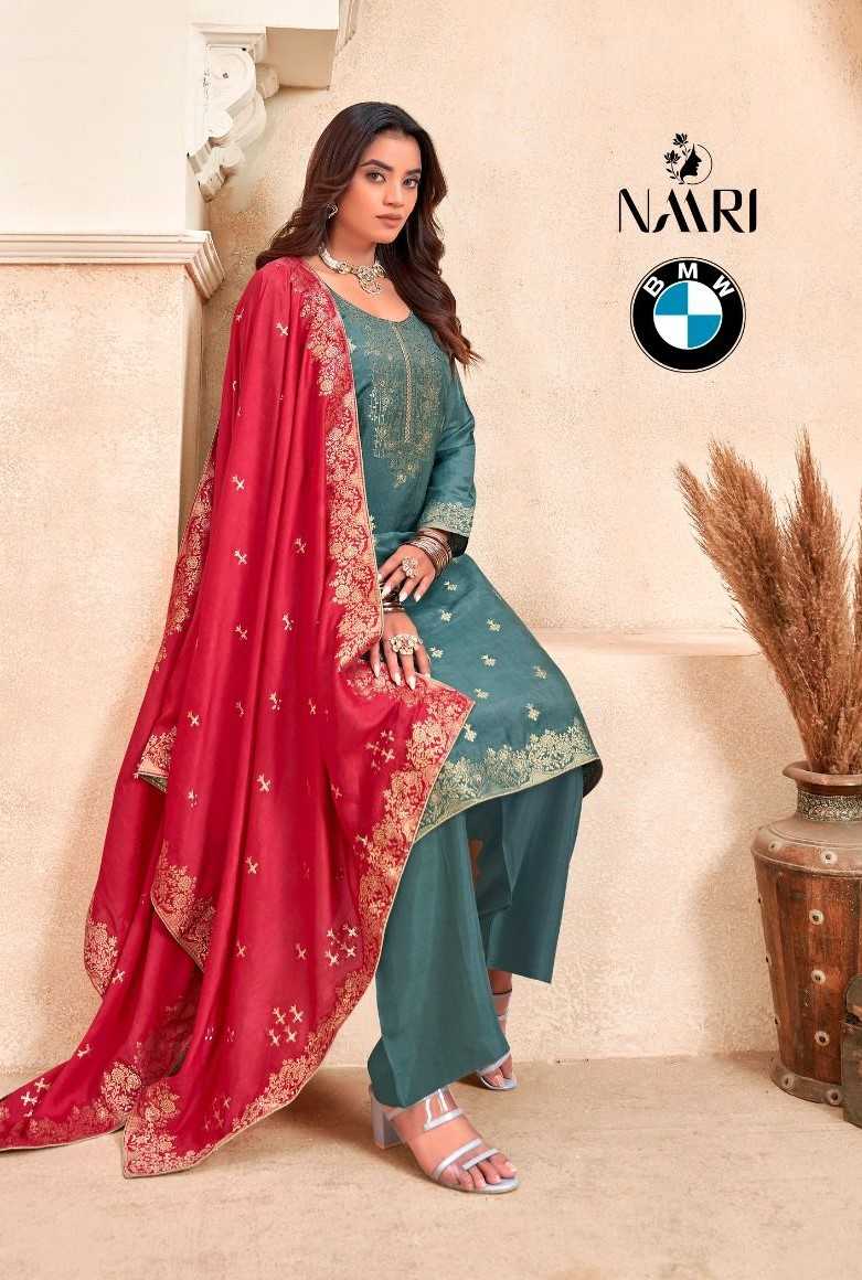 bmw by naari designer muslin jacquard contrast traditional wear unstitch salwar kameez