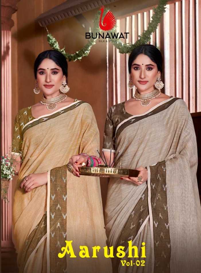 bunawat aarushi vol 2 designer linen saris wholesaler