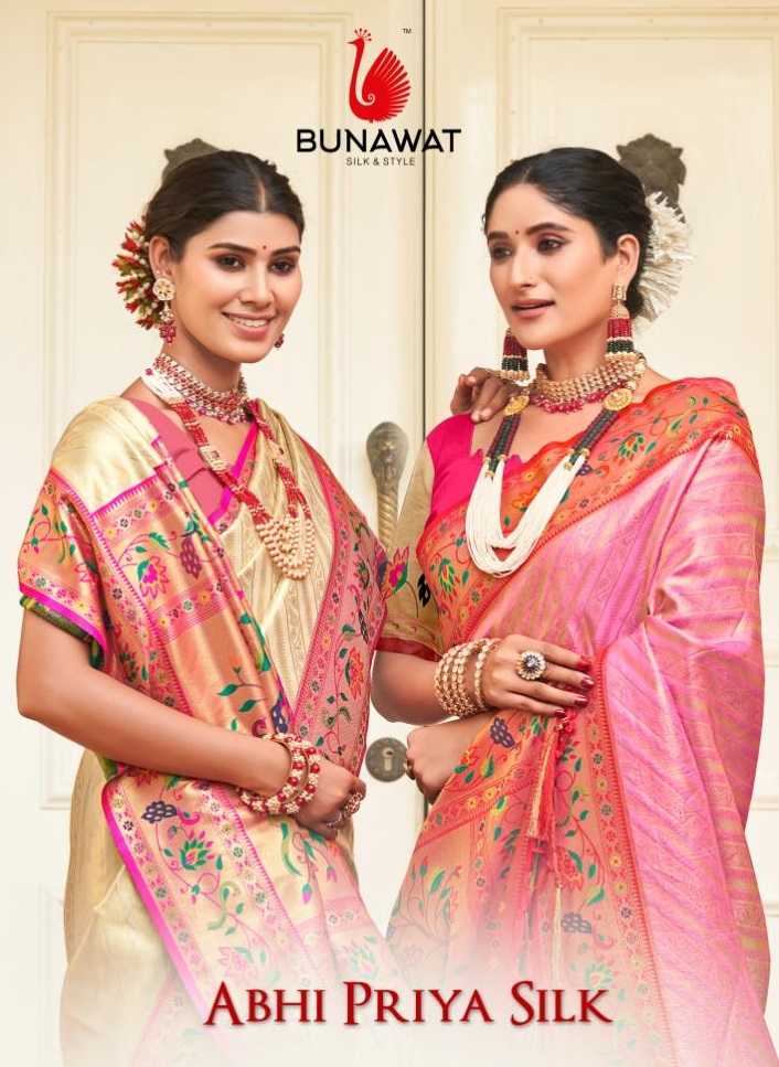 bunawat abhi priya silk zari weaving wedding paithani saris wholesaler