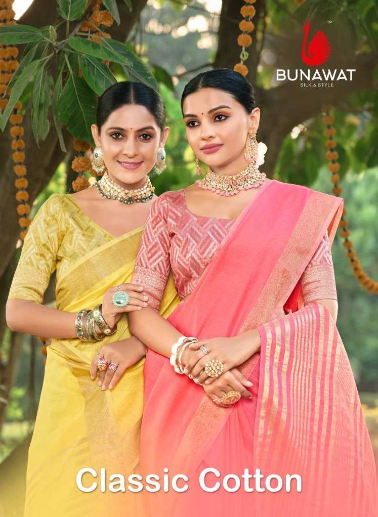 bunawat classic cotton designer linen saris wholesaler