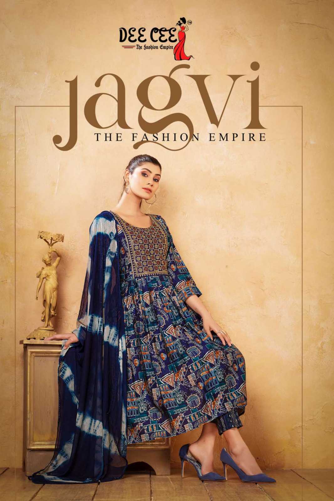 dee cee jagvi fancy readymade nayra cut salwar kameez catalog