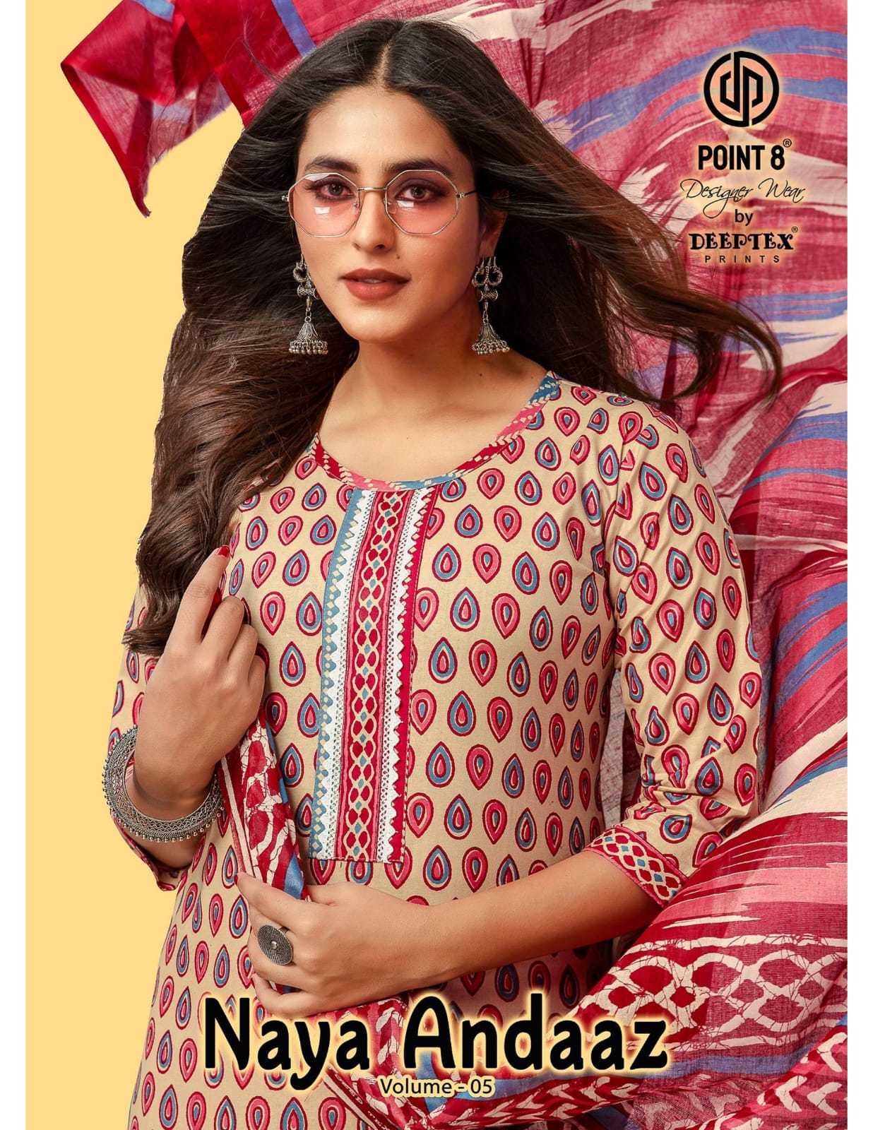 deeptex point 8 naya andaaz vol 5 readymade casual wear cotton kurti pant dupatta in plus size