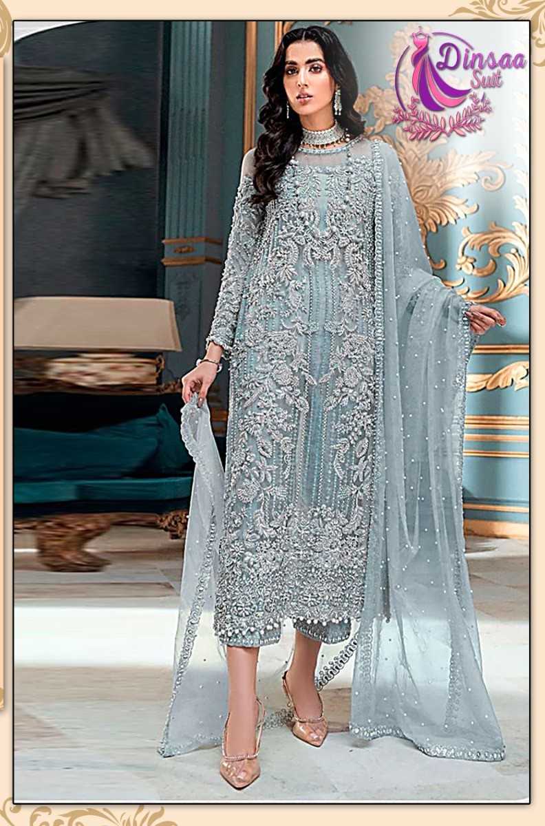 dinsaa 178 b designer unstitch single pakistani suit