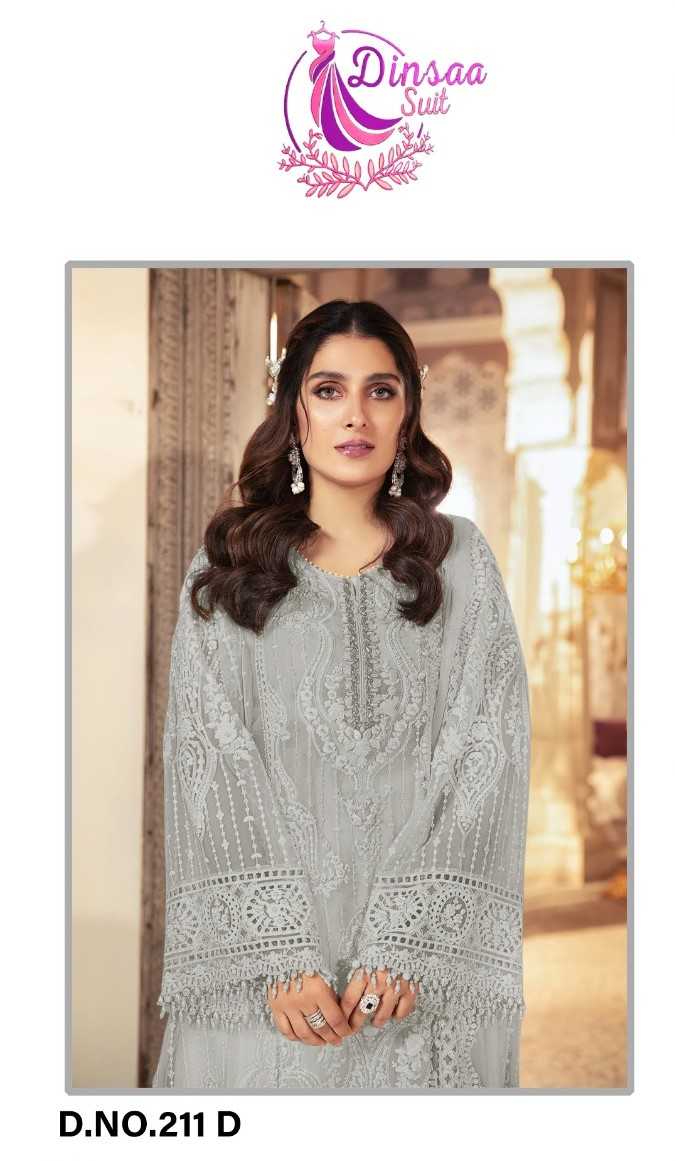 dinsaa 211 d pakistani designer dress material single suit
