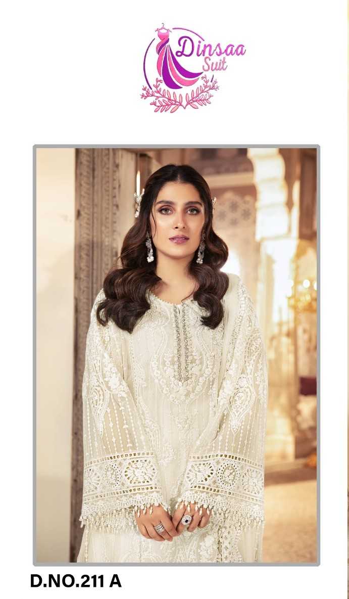 dinsaa 211 a pakistani designer unstitch ladies single suit