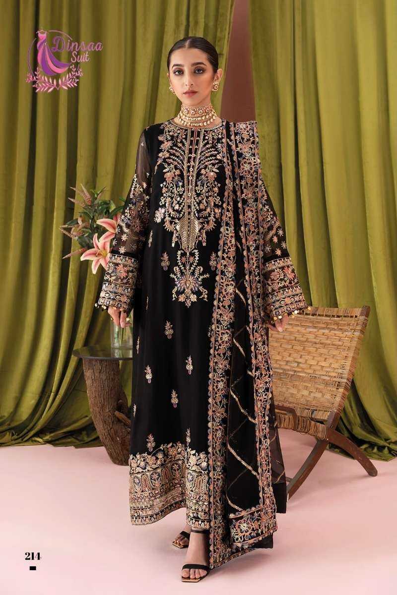 dinsaa 214 pakistani designer single unstitch suit