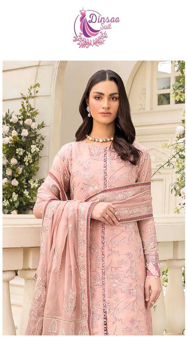 dinsaa 221 single design pakistani suit material