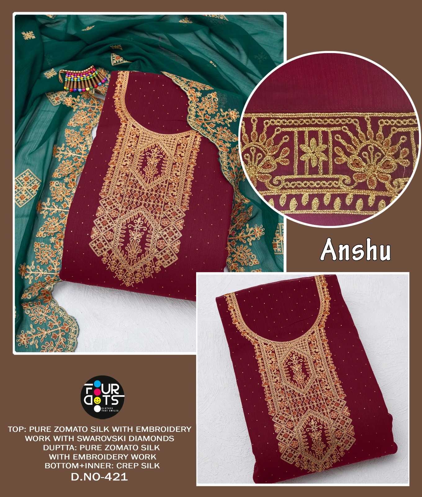 fourdots anshu occasion wear beautiful dress material