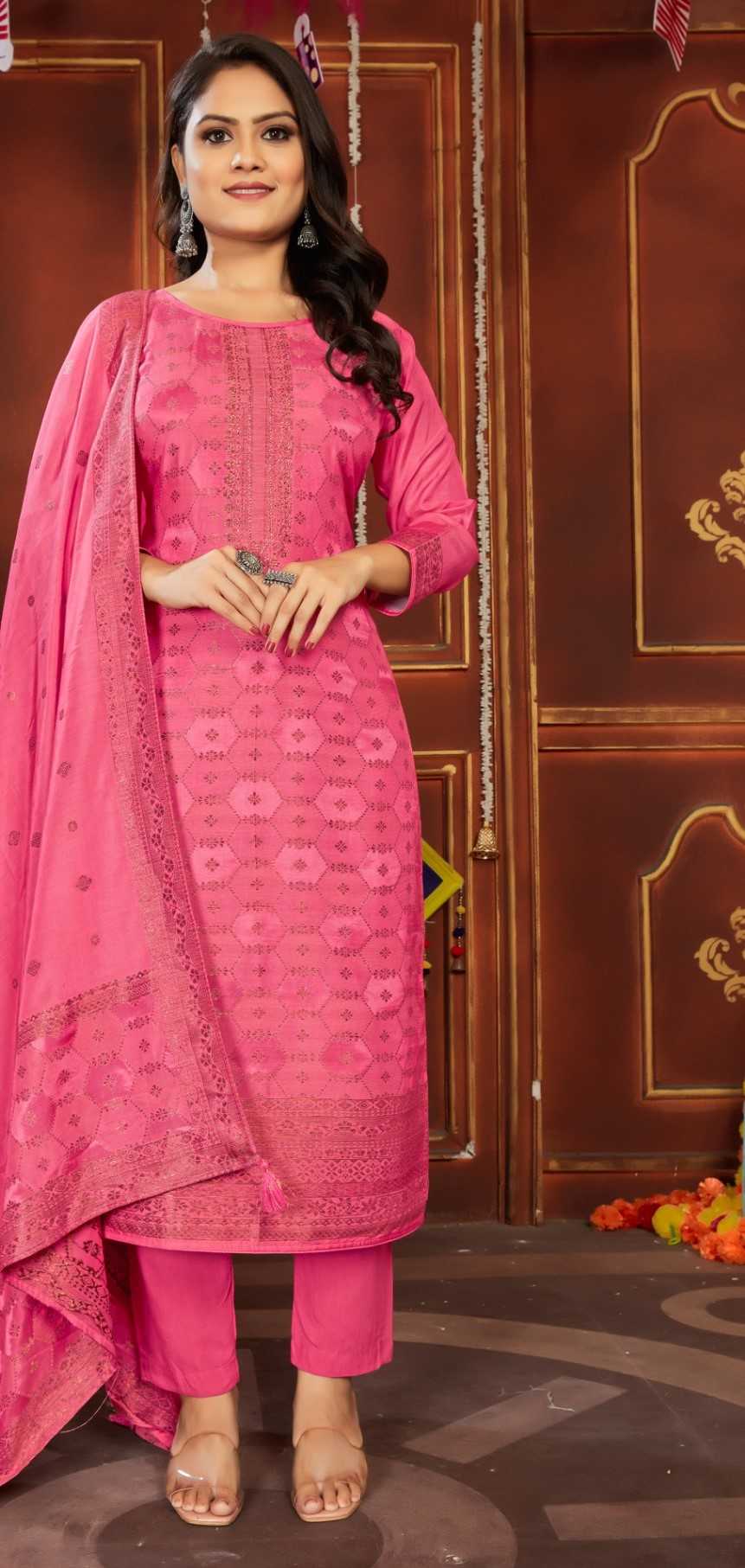 fourdots arpana designer muslin self weaving jacquard unstitch salwar kameez