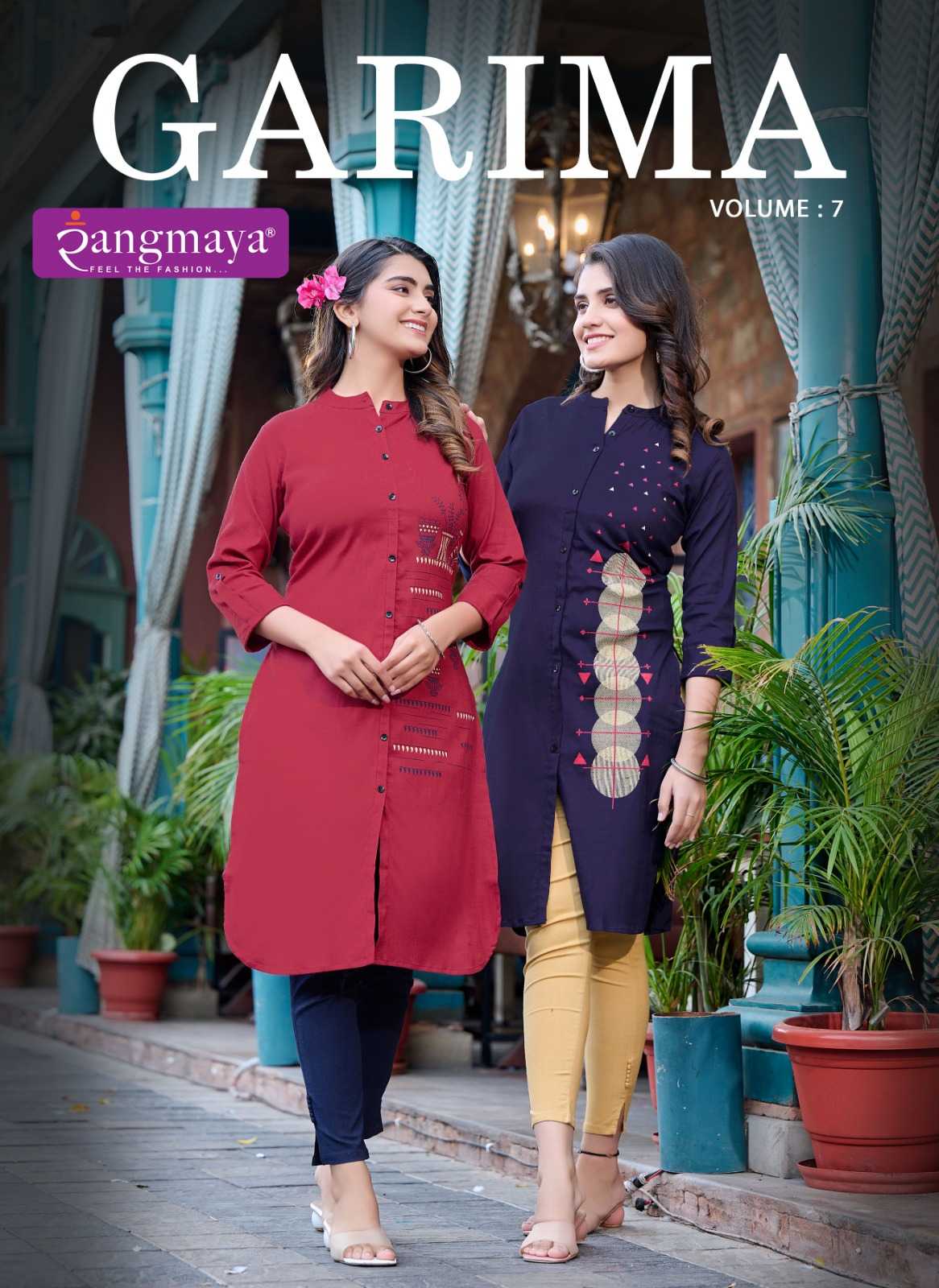 garima vol 7 by rangmaya stitched stylish lycra kurti