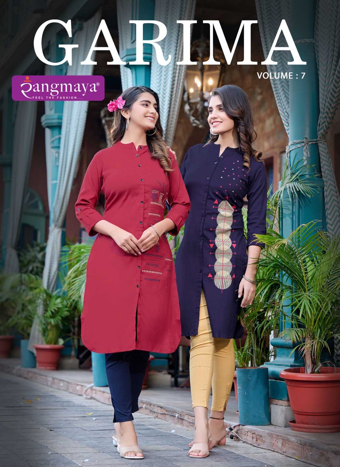 garima vol 7 by rangmaya stitched stylish lycra kurti