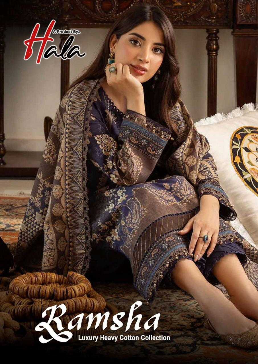 hala traders ramsha vol 1 karachi printed unstitch cotton ladies suit