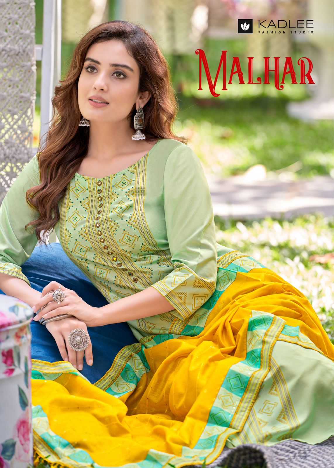kadlee malhar readymade function wear top bottom dupatta
