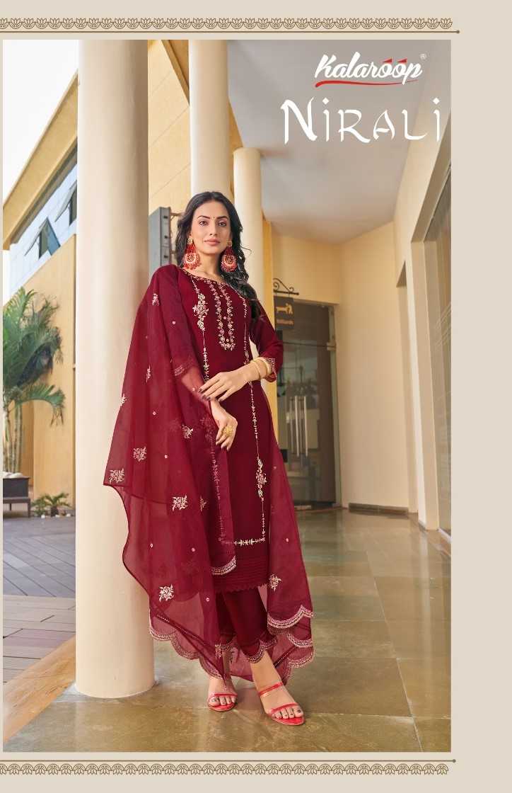 kalaroop nirali readymade designer traditional wear beautiful kurti pant dupatta 