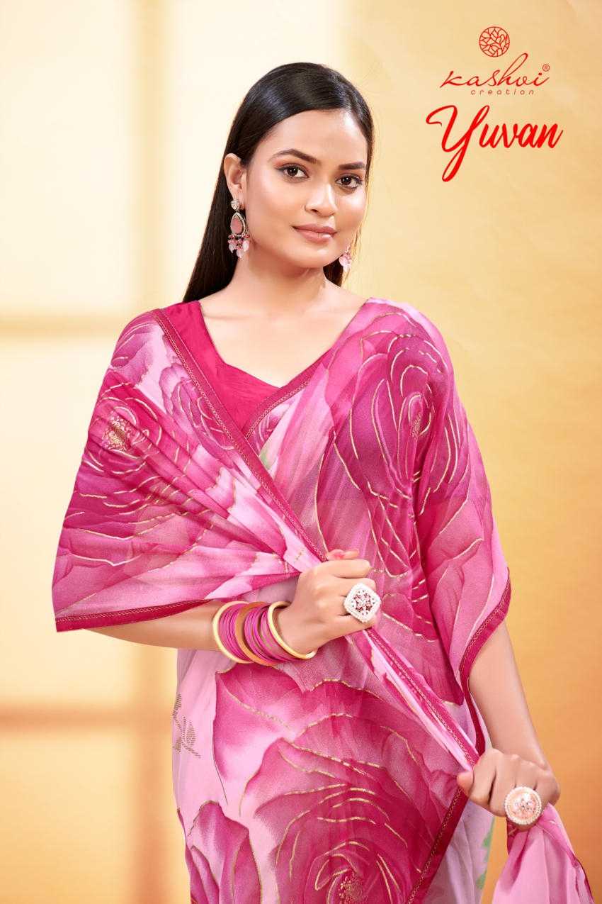 kashvi creation yuvan daily wear printed saares supplier