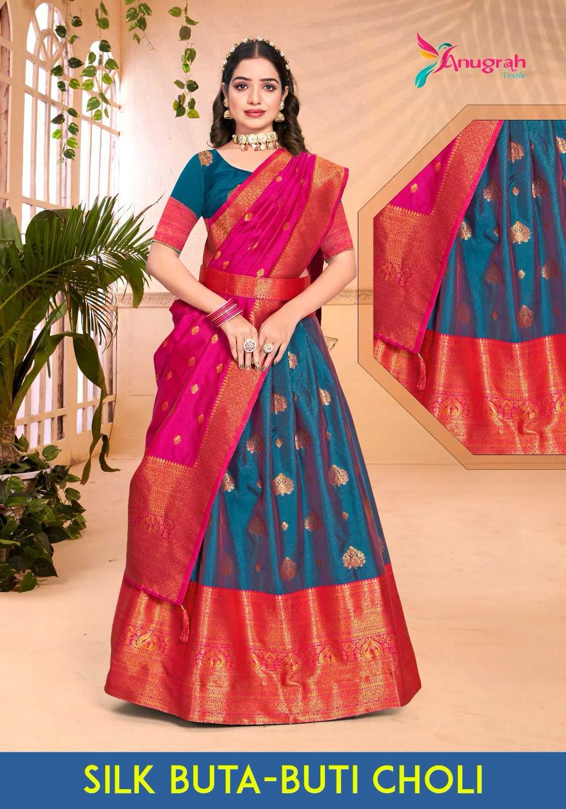 kc creation silk buta buti choli kids wear readymade lehenga choli combo set