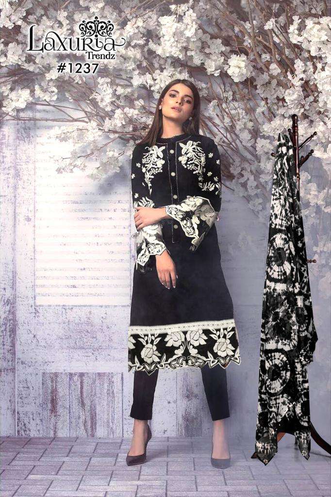 laxuria 1237 designer stylish embroidered pakistani kurti with pant and dupatta