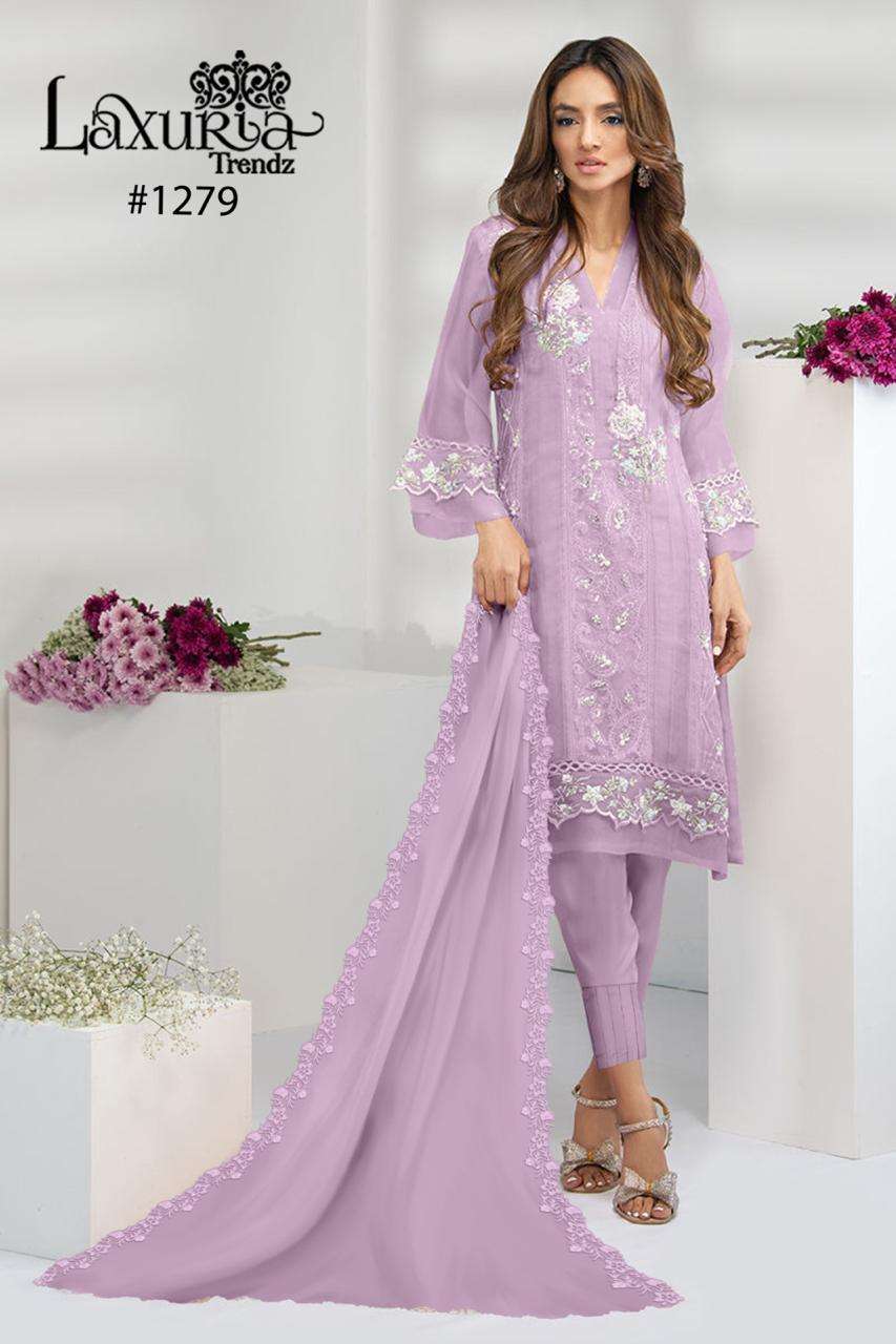 laxuria 1279 designer pakistani kurti with pant and dupatta 