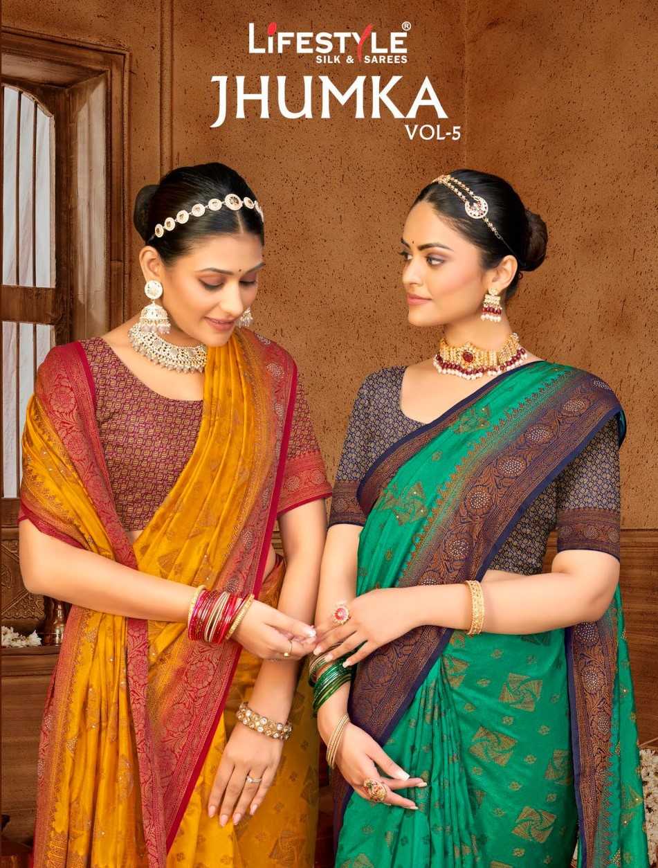 lifestyle jhumka vol 5 function wear beautiful sarees
