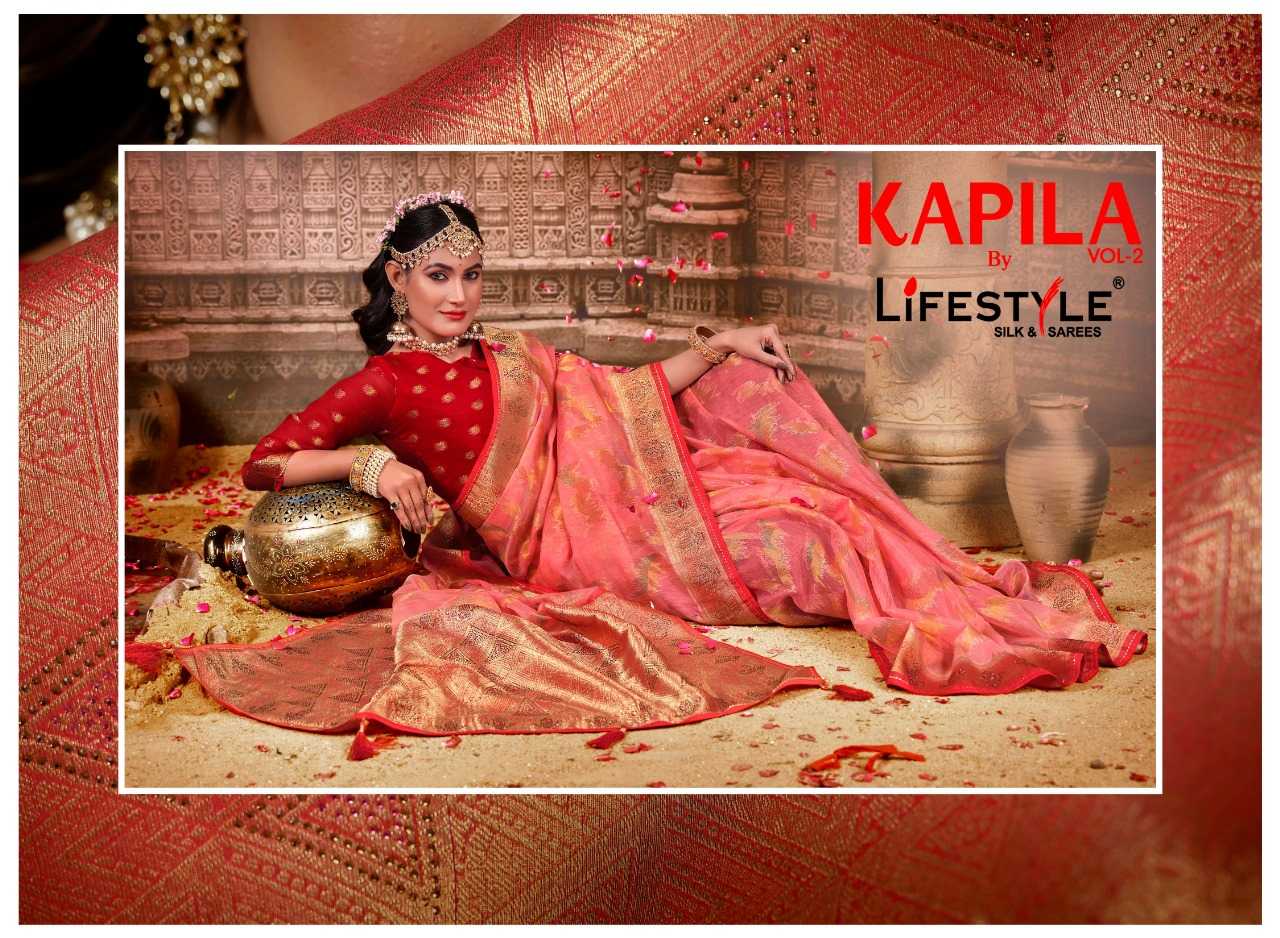 lifestyle kapila vol 2 designer nylon khadi sarees supplier