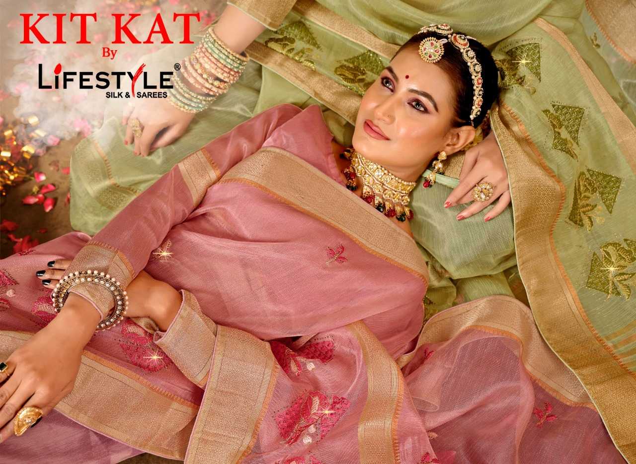 lifestyle kit kat 23671-23676 function wear elegant sarees
