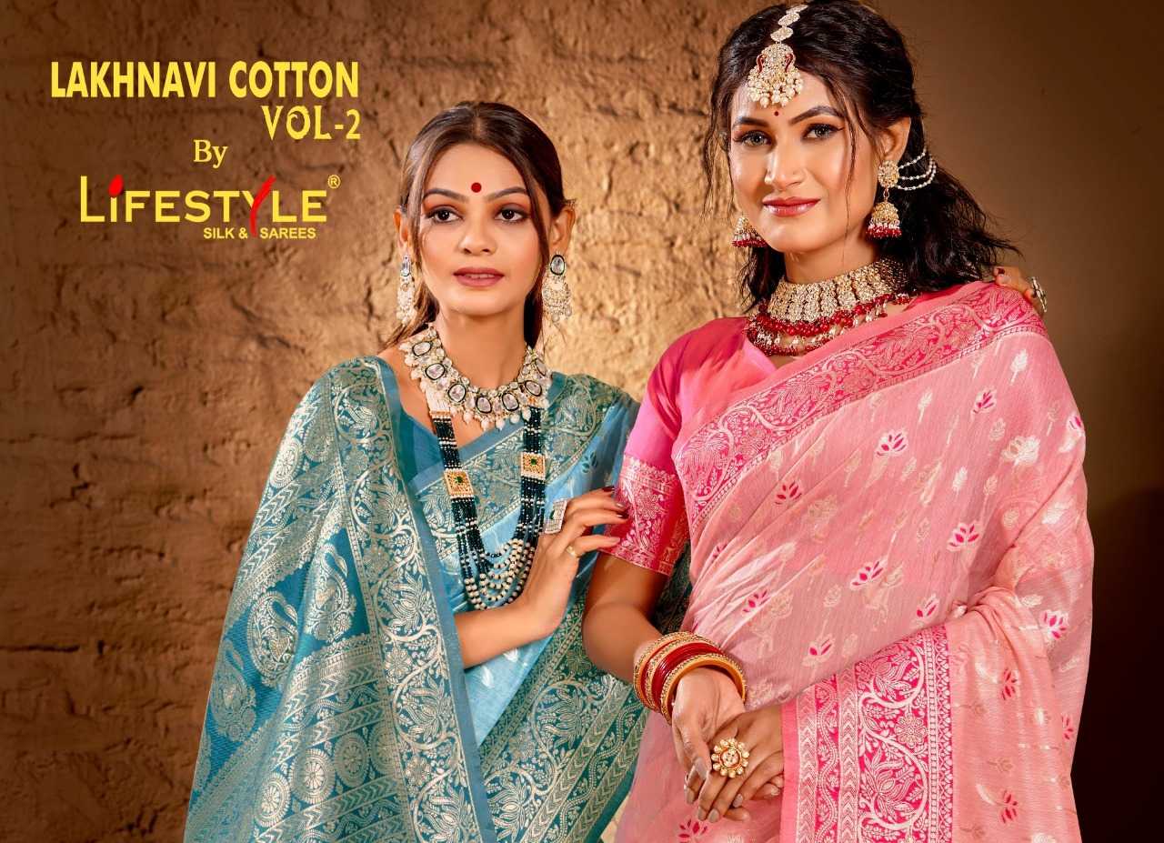 lifestyle lakhnavi cotton vol 2 traditonal wear beautiful sarees