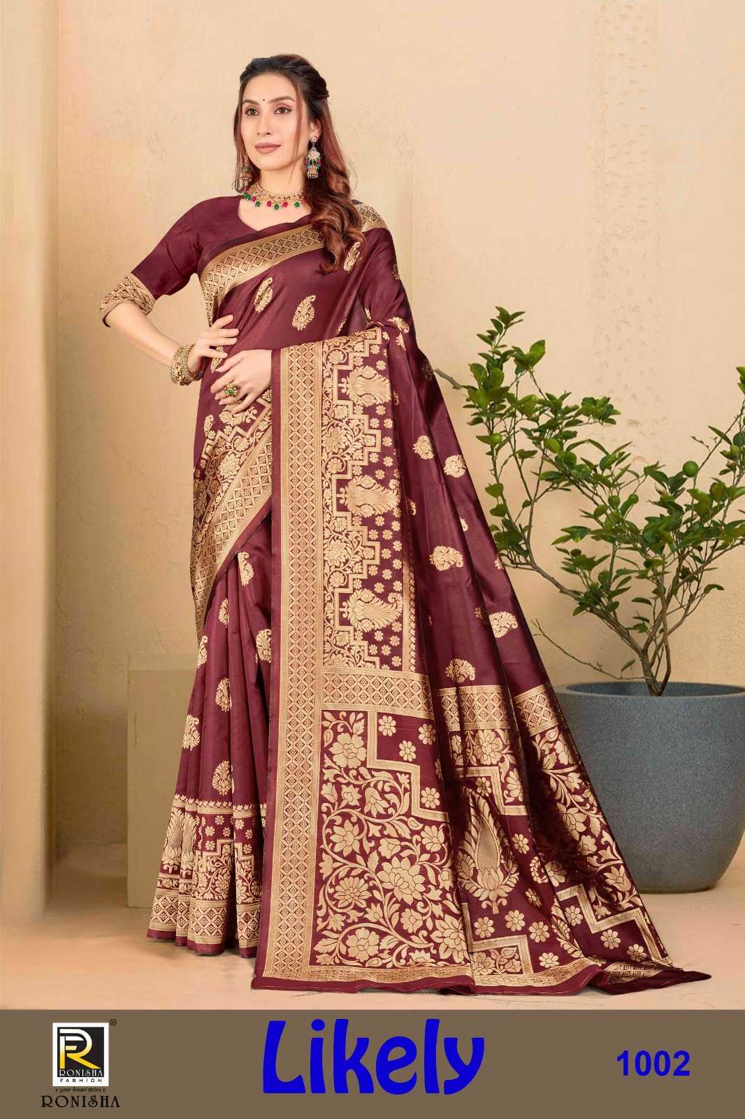 LIKELY  BY RANJNA SAREE BANARASI SILK PREMIUM FABRICS SUPER HIT COLLECTION SAREES