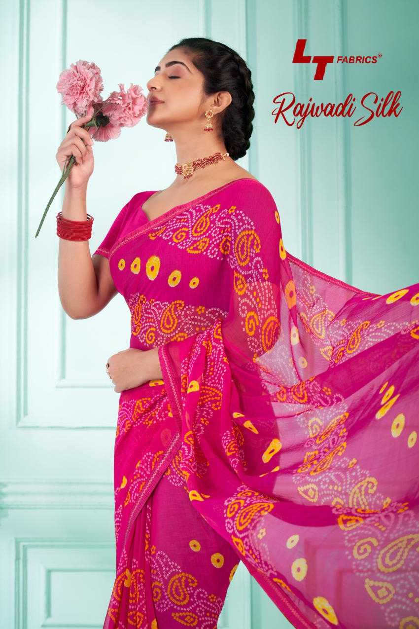 lt fashion rajwadi silk casual wear chiffon sarees