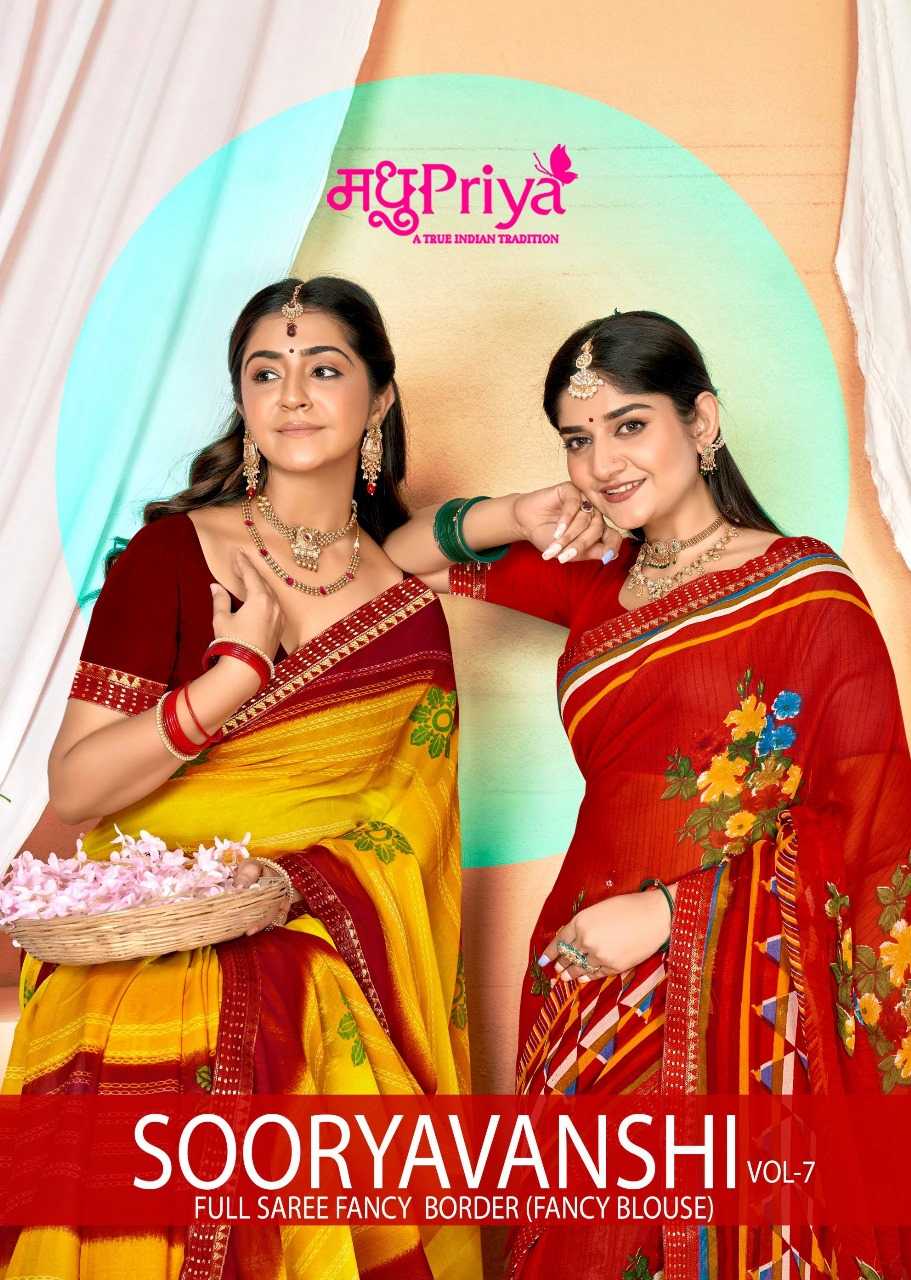 madhupriya sooryavanshi vol 7 beautiful printed reasonable rate sarees